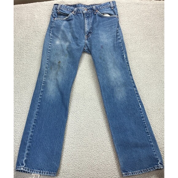 Levi's Jeans Mens 34x31 Blue Denim Regular Fit Straight Flat Front Faded Preppy - Picture 1 of 8